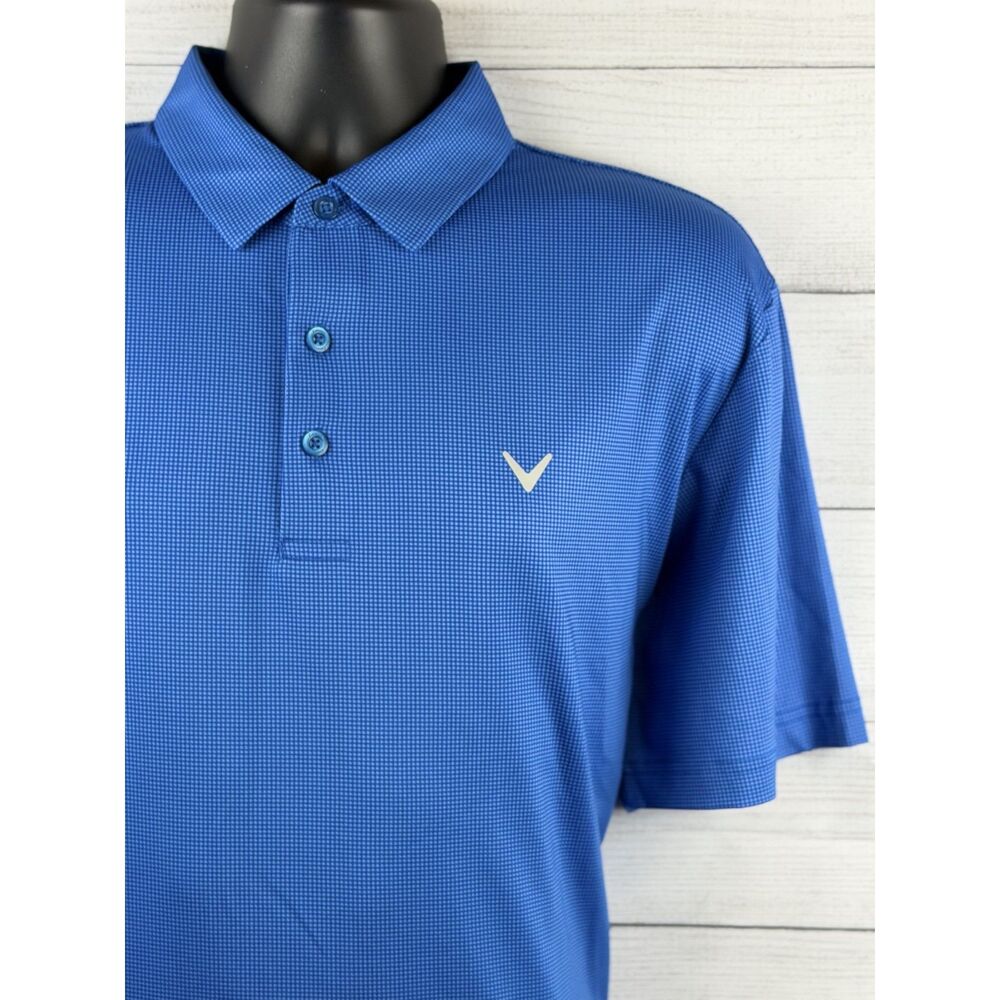 Callaway Polo Shirt Large Blue Opti Dri Golf Performance